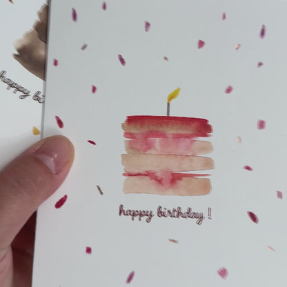 red velvet birthday cake greeting card